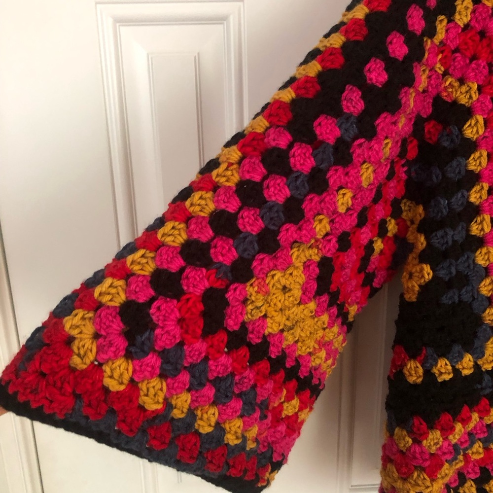 New: Handmade Crochet Hexagon Granny Open Sweater Cardigan. Size Medium - Picture 13 of 15